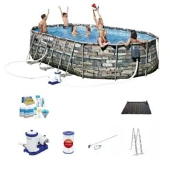Pack De Piscine - Bestway Power Steel Stone Spa Jets 610x366x122 Cm