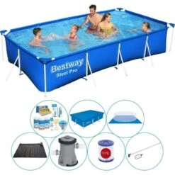 Pack De Piscine - Bestway Steel Pro Rectangulaire 400x211x81 Cm