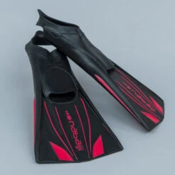 PALMES LONGUES RIGIDES NATATION TOPFINS 900 NOIR ROUGE
