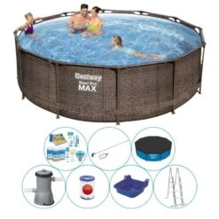 Paquet De Piscine Tout En 1 - Bestway Steel Pro MAX Rotan - 366x100 Cm
