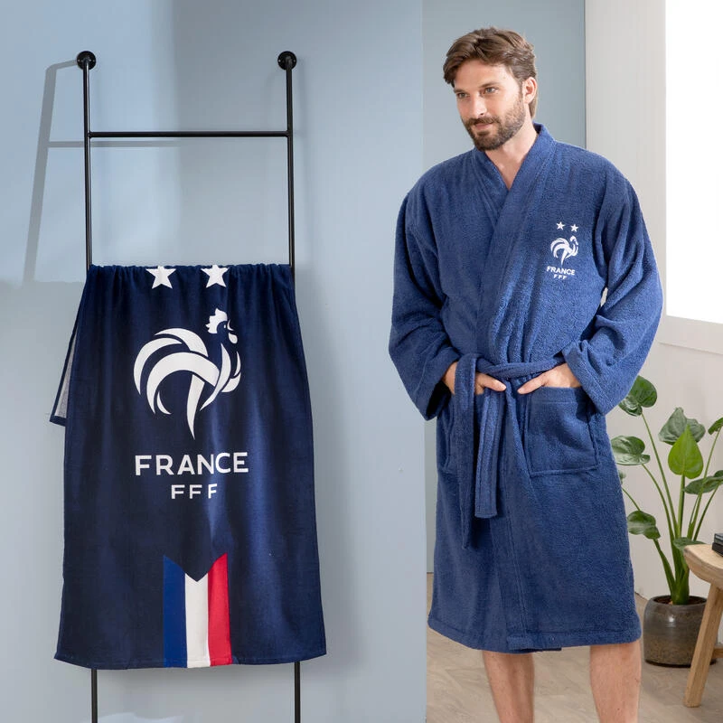Peignoir De Bain Adulte 100% Coton Equipe De France De Football 3 Peignoir De Bain Adulte 100% Coton Equipe De France De Football – Image 3