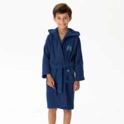 Peignoir De Bain Enfant 100% Coton Football Marseille - Ruban