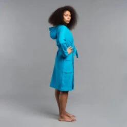Peignoir De Bain Femme Coton Turquoise -Équipement De Natation Boutique peignoir de bain femme coton turquoise 2