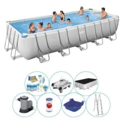 Piscine Avec Des Accessoires - Bestway Power Steel Rectangulaire 640x274x132 Cm