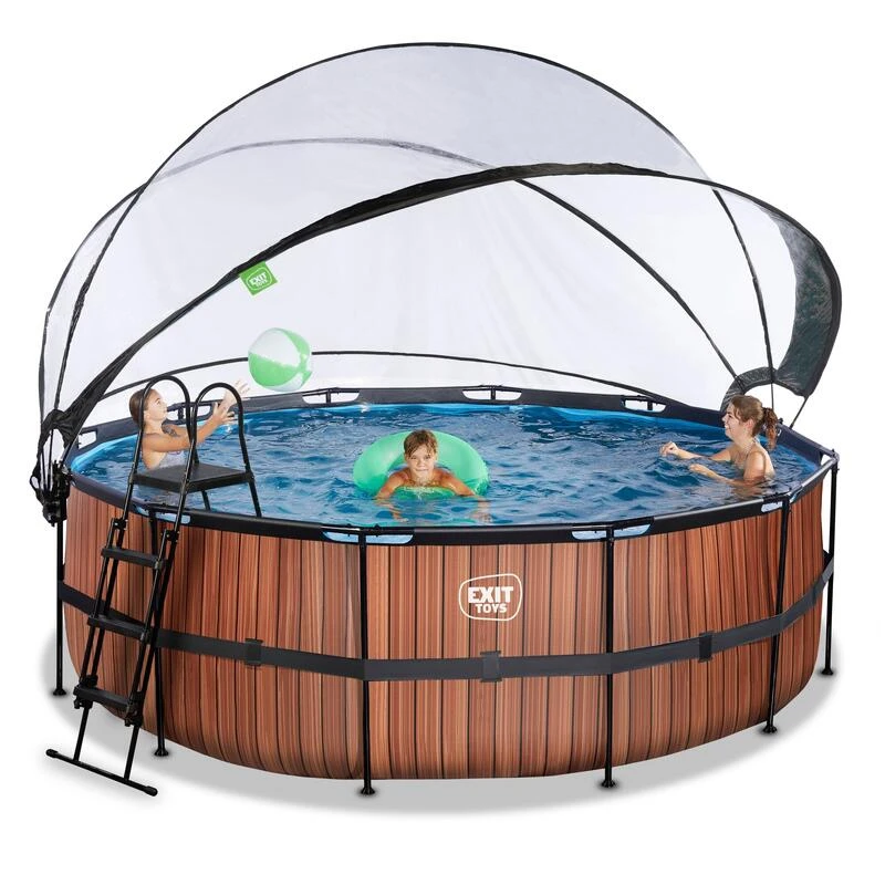 EXIT TOYS Piscine Couverte ø427x122cm Avec Pompe Filtrante à Sable Et & 6 EXIT TOYS Piscine Couverte ø427x122cm Avec Pompe Filtrante à Sable Et & – Image 6