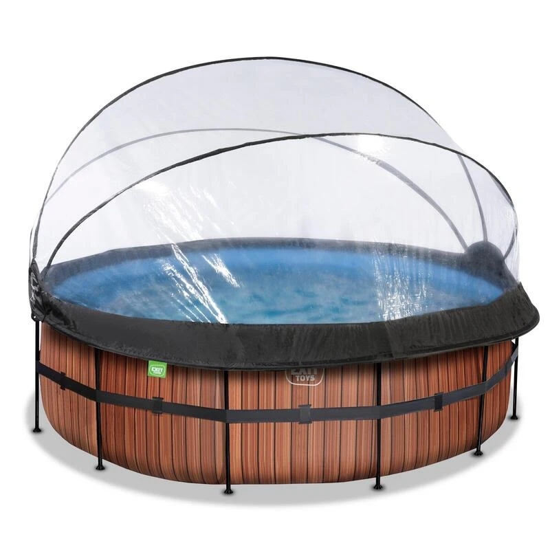 EXIT TOYS Piscine Couverte ø427x122cm Avec Pompe Filtrante à Sable Et & 1 EXIT TOYS Piscine Couverte ø427x122cm Avec Pompe Filtrante à Sable Et &
