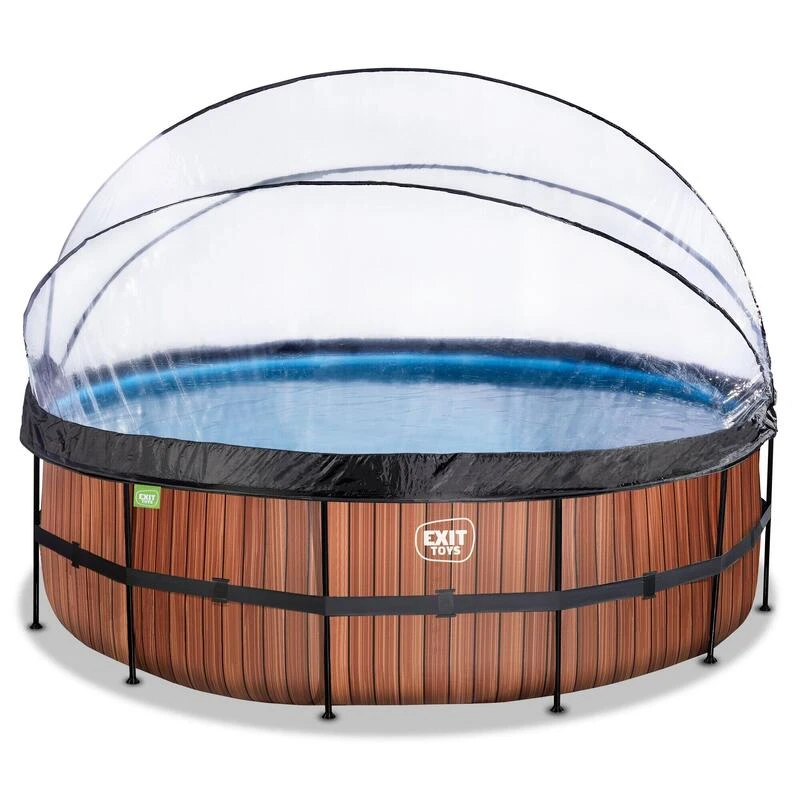 EXIT TOYS Piscine Couverte ø450x122cm Avec Pompe Filtrante à Sable Et & 1 EXIT TOYS Piscine Couverte ø450x122cm Avec Pompe Filtrante à Sable Et &