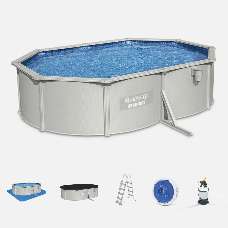 Bestway Piscine Hors Sol Ovale 5x3,6m Avec Accessoires | Sweeek 1 Bestway Piscine Hors Sol Ovale 5x3,6m Avec Accessoires | Sweeek
