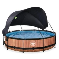 EXIT TOYS Piscine ø360x76cm Avec Voile D'ombrage Et Pompe Filtrante