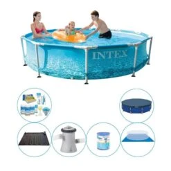 Piscine Plus Des Accessoires - Intex Metal Frame Ronde Plage 305x76 Cm