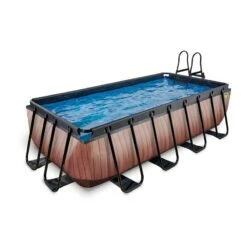 EXIT TOYS Piscine Wood 400x200cm Avec Pompe Filtrante
