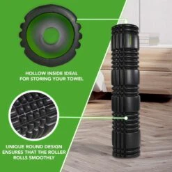 Tunturi Rouleau De Yoga Texturé En Mousse 61cm Noir -Équipement De Natation Boutique rouleau de yoga texture en mousse 61cm noir 2