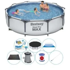 Set De Piscine - Bestway Steel Pro MAX Ronde 305x76 Cm