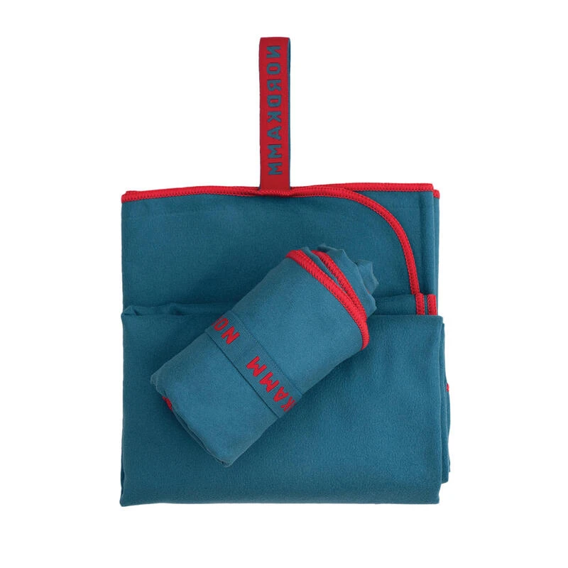 Set De Serviettes En Microfibre Certifié Oeko TEX, Ultra-léger, Bleu 1 Set De Serviettes En Microfibre Certifié Oeko TEX, Ultra-léger, Bleu