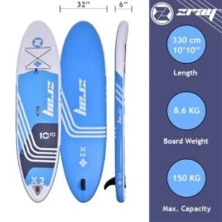Zray Sup Gonflable X-Rider X2 10'10 Dropstitch - 150kg 330x81x15cm(10'10"x32x6") Bleu 9 Zray Sup Gonflable X-Rider X2 10'10 Dropstitch - 150kg 330x81x15cm(10'10"x32x6") Bleu -Équipement De Natation Boutique sup gonflable x rider x2 1010 dropstitch 150kg 330x81x15cm1010x32x6 bleu 2