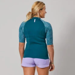 Top Anti UV Manches Courtes Femme Néoprène 1.5mm - Navy -Équipement De Natation Boutique top anti uv manches courtes femme neoprene 15mm navy 2