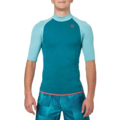 Top Néoprène 100 Manches Courtes Homme Turquoise -Équipement De Natation Boutique top neoprene 100 manches courtes homme turquoise 2