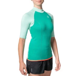Top Thermique Néoprène 100 Manches Courtes Femme Turquoise -Équipement De Natation Boutique top thermique neoprene 100 manches courtes femme turquoise 3