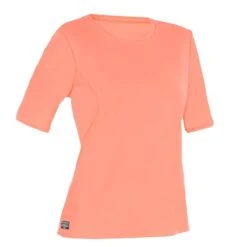 Équipement De Natation Boutique -Équipement De Natation Boutique water tee shirt anti uv surf manches courtes femme corail fluo 1