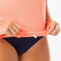 WATER TEE SHIRT Anti UV Surf Manches Courtes Femme Corail Fluo -Équipement De Natation Boutique water tee shirt anti uv surf manches courtes femme corail fluo 5